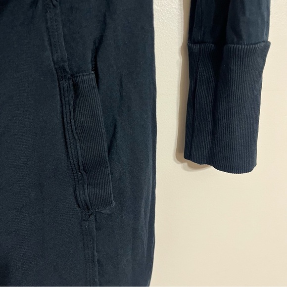 Volcom Long Sleeve Cowl Neck Black Midi Dress One Pocket Cinched Artsy Skater XS - Picture 2 of 10